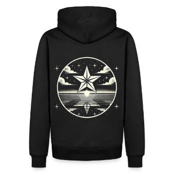 Himmelskörper, Geschenkidee, Sternenhimmel Komet L - Männer Premium Bio Hoodie - Schwarz - Hinten - Nico (187cm)