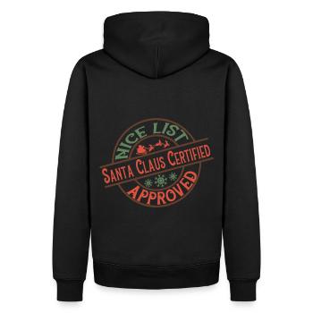 Nice Liste du Père Noël certifié approuvé - Sweat à capuche Premium bio Homme - noir - Dos - Nico (187cm)