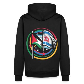 Einheit für den Frieden Flaggen Israels Palästina - Männer Premium Bio Hoodie - Schwarz - Hinten - Nico (187cm)