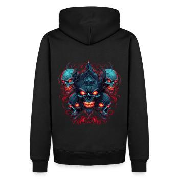 Abstrait Diable Satan Squelette Démons - Sweat à capuche Premium bio Homme - noir - Dos - Nico (187cm)