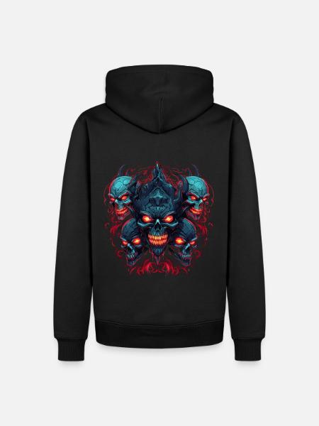 Abstract Devil Satan Skeleton Demons - Men’s Premium Organic Hoodie - black