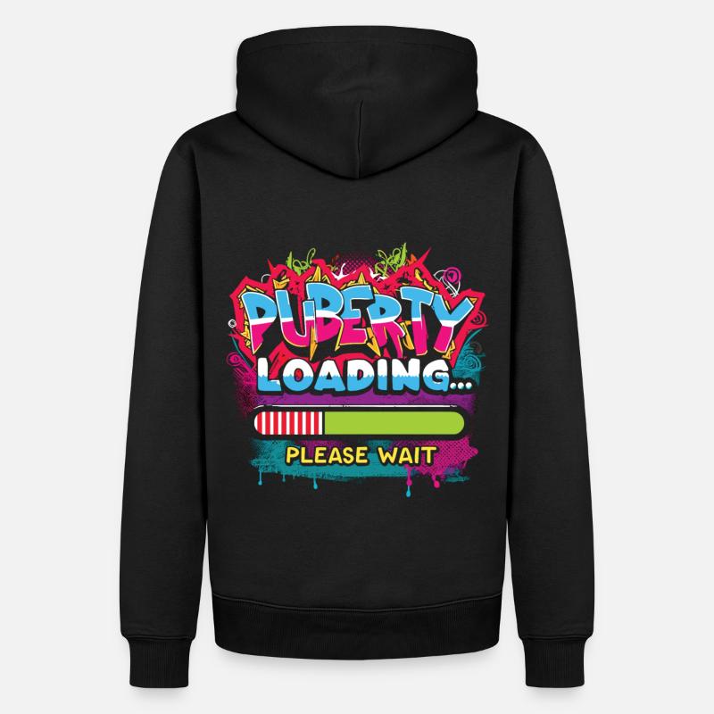 Alerte puberté graffiti urbain - Sweat à capuche Premium bio Homme - noir
