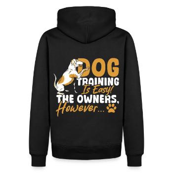 Hundetrainer, Schule, Tierbetreuung, Hundetraining - Männer Premium Bio Hoodie - Schwarz - Hinten - Nico (187cm)