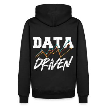 Datengesteuerter Befehl für Data Science Collector - Männer Premium Bio Hoodie - Schwarz - Hinten - Nico (187cm)