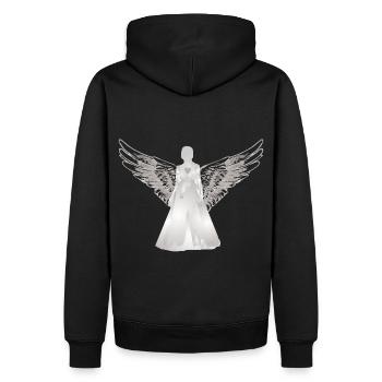Ange Gardien Ange avec Cœur - Sweat à capuche Premium bio Homme - noir - Dos - Nico (187cm)