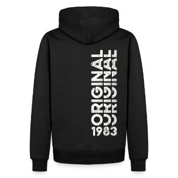 40ème Anniversaire Homme Femme Original Vintage 1983 - Sweat à capuche Premium bio Homme - noir - Dos - Nico (187cm)