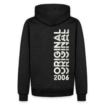 17ème Anniversaire Homme Femme Original Vintage 2006 - Sweat à capuche Premium bio Homme - noir - Dos - Nico (187cm)