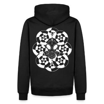 Gasmaske - Männer Premium Bio Hoodie - Schwarz - Hinten - Nico (187cm)