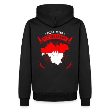 Ich bin stolzer Franke - Männer Premium Bio Hoodie - Schwarz - Hinten - Nico (187cm)