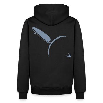 Paragliding Synchro Spiral - Männer Premium Bio Hoodie - Schwarz - Hinten - Nico (187cm)