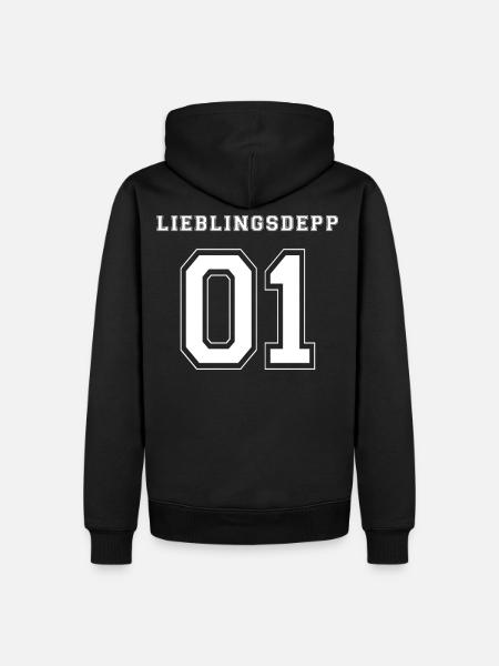 LIEBLINGSDEPP 01 - WHITE EDITION - Männer Premium Bio Hoodie - Schwarz