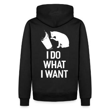 Je fais ce que je veux - Sweat à capuche Premium bio Homme - noir - Dos - Nico (187cm)