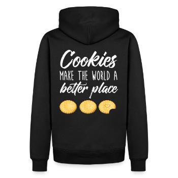 Les cookies rendent le monde meilleur - Sweat à capuche Premium bio Homme - noir - Dos - Nico (187cm)