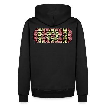RFGROOVY2 - B - Männer Premium Bio Hoodie - Schwarz - Hinten - Nico (187cm)
