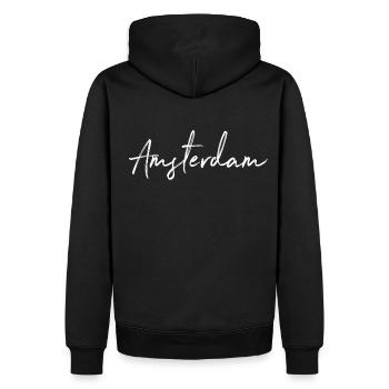 Amsterdam - Sweat à capuche Premium bio Homme - noir - Dos - Nico (187cm)