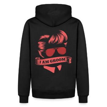 célibataire - Sweat à capuche Premium bio Homme - noir - Dos - Nico (187cm)
