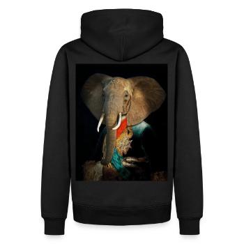 The King elephant - Sweat à capuche Premium bio Homme - noir - Dos - Nico (187cm)