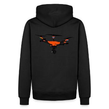 H520 Orange - Sweat à capuche Premium bio Homme - noir - Dos - Nico (187cm)