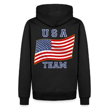 usa team - Sweat à capuche Premium bio Homme - noir - Dos - Nico (187cm)