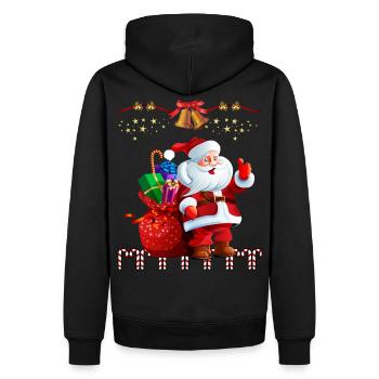 Père Noël avec des cadeaux - Sweat à capuche Premium bio Homme - noir - Dos - Nico (187cm)