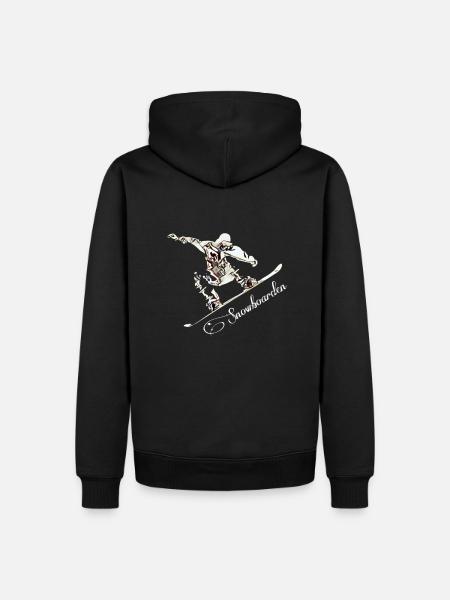Snowboard - Männer Premium Bio Hoodie - Schwarz