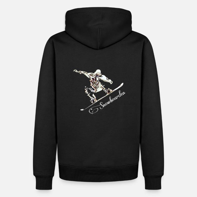 Snowboard - Männer Premium Bio Hoodie - Schwarz
