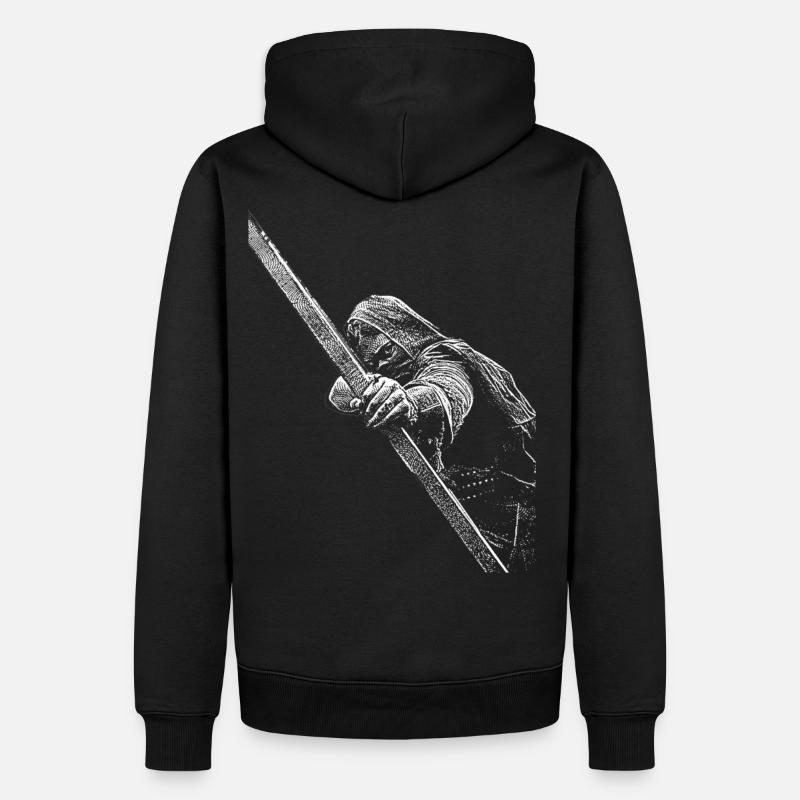 archer - Sweat à capuche Premium bio Homme - noir