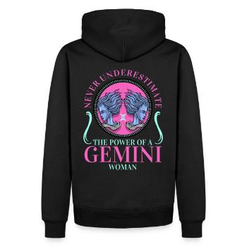 Signe astrologique anniversaire Gémeaux - Sweat à capuche Premium bio Homme - noir - Dos - Nico (187cm)