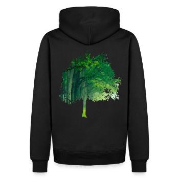 Fractale & Arc-en-ciel, nerd cadeau, arbre et coloré - Sweat à capuche Premium bio Homme - noir - Dos - Nico (187cm)