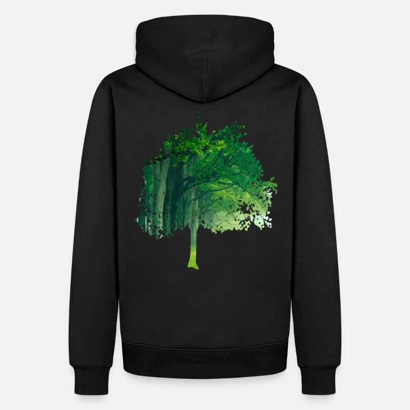 Fraktale & Regenbogen, Nerd Geschenk, Baum & bunt - Männer Premium Bio Hoodie - Schwarz