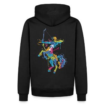 STERNZEICHEN SCHÜTZE Geburtstag Geschenk Zodiac - Männer Premium Bio Hoodie - Schwarz - Hinten - Nico (187cm)