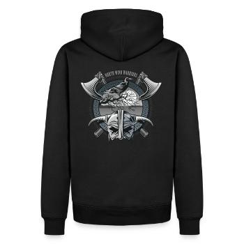 North Wind Warriors - Männer Premium Bio Hoodie - Schwarz - Hinten - Nico (187cm)