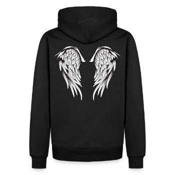 Ailes d'anges - Sweat à capuche Premium bio Homme - noir - Dos - Nico (187cm)