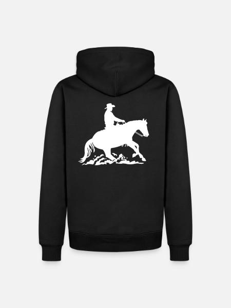 Westernreiter - Sliding Stop - Männer Premium Bio Hoodie - Schwarz
