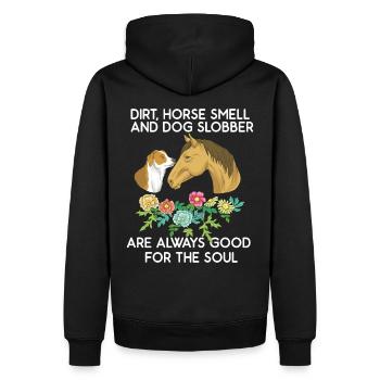 Cadeau d'amant de chien de cheval de chien - Sweat à capuche Premium bio Homme - noir - Dos - Nico (187cm)