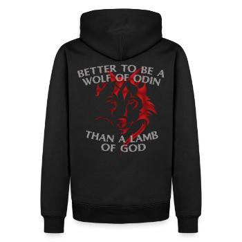Wolf or Odin - Men’s Premium Organic Hoodie - black - Back - Nico (187cm)