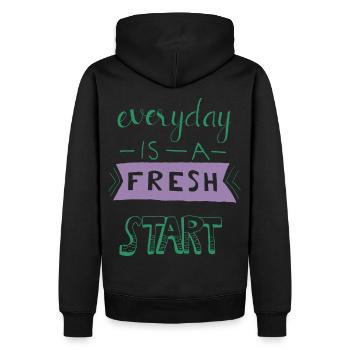 Chaque jour est un nouveau départ - Sweat à capuche Premium bio Homme - noir - Dos - Nico (187cm)