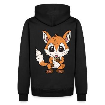 Little Fox Hunger Cookies Style Rétro Vintage - Sweat à capuche Premium bio Homme - noir - Dos - Nico (187cm)