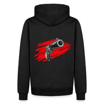 pistolet - Sweat à capuche Premium bio Homme - noir - Dos - Nico (187cm)