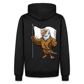 Proud Eagle with Peace Flag Bald Eagle - Men’s Premium Organic Hoodie - black - Back - Nico (187cm)