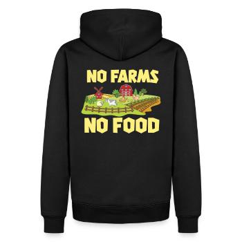 No Farms No Food - Cadeau pour fermier et fermier - Sweat à capuche Premium bio Homme - noir - Dos - Nico (187cm)