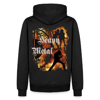 Heavy,Heavy Metal,Black Metal,Music,Rock Concert, - Men’s Premium Organic Hoodie - black - Back - Nico (187cm)