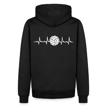 Herzschlag volleyball - Männer Premium Bio Hoodie - Schwarz - Hinten - Nico (187cm)