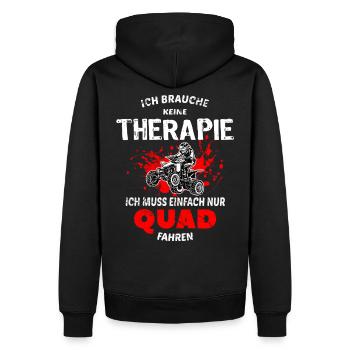Quad thérapie orthographique - Sweat à capuche Premium bio Homme - noir - Dos - Nico (187cm)