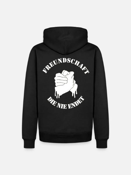 Freundschaftslogo Hand in Hand - Männer Premium Bio Hoodie - Schwarz