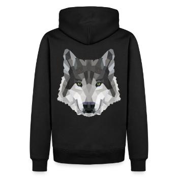 POLYGON WOLF Husky Wölfe Wildtiere Amerika - Männer Premium Bio Hoodie - Schwarz - Hinten - Nico (187cm)