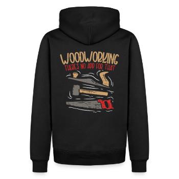 Zimmermann Holzbearbeitung Geschenk - Männer Premium Bio Hoodie - Schwarz - Hinten - Nico (187cm)