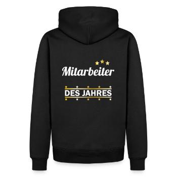 Mitarbeiter des Jahres | Angestellter Arbeiter - Männer Premium Bio Hoodie - Schwarz - Hinten - Nico (187cm)