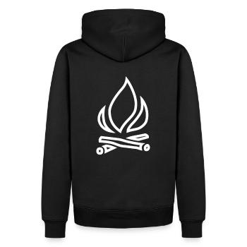 Feu feu de joie symbole icône flamme brûler - Sweat à capuche Premium bio Homme - noir - Dos - Nico (187cm)