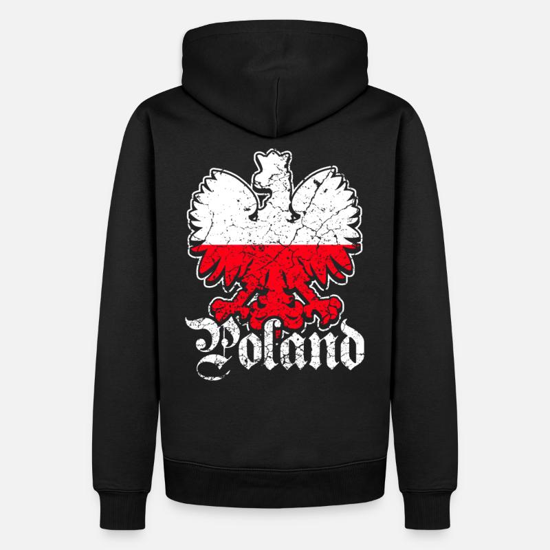 Aigle drapeau pologne - Sweat à capuche Premium bio Homme - noir